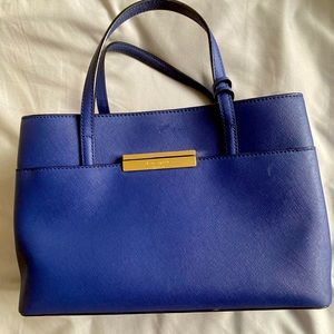 Kate spade leather square tote in royal blue